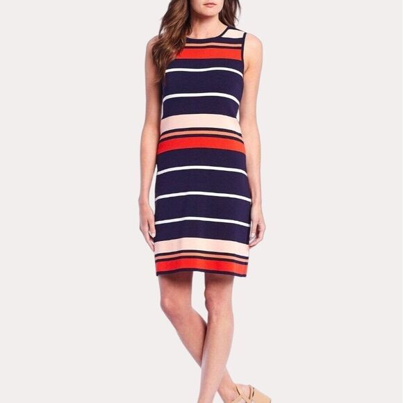 Eliza J Nylon Knit A Line Tank Dress Striped Multicolor S - Picture 2 of 9